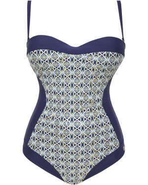 Joanna Hope Underwired Bandeau Swimsuit - Blue