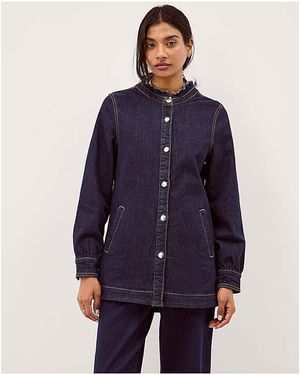 Monsoon Louisa Longline Denim Jacket - Blue