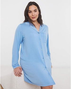 Figleaves Picot Trim Nightshirt - Blue