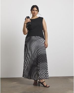 Simply Be Joanna Hope Chiffon Skirt Jersey Dress - Multicolour
