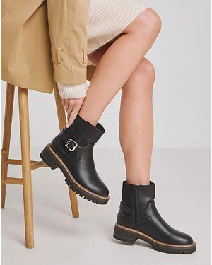 Heavenly Soles Ankle Chelsea Boots Ex Wide Eee Fit - Black