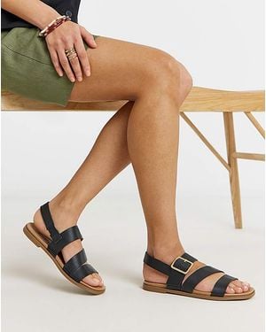 Simply Be Flat Asymmetric Sandals Extra Wide - Natural