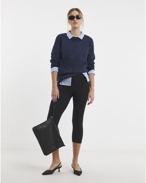 Simply Be Cotton Cropped Legging - Blue