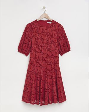 Joanna Hope Stretch Lace Skater Dress - Red