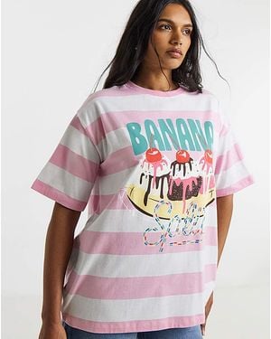 Simply Be Ice Cream Graphic Oversized T-Shirt - Multicolour