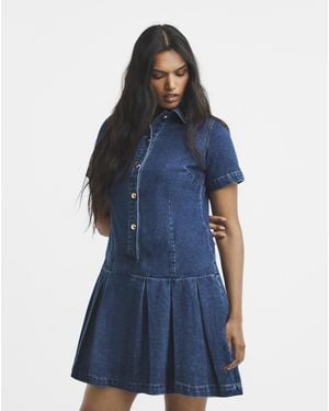 Simply Be Denim Mod Dress - Blue