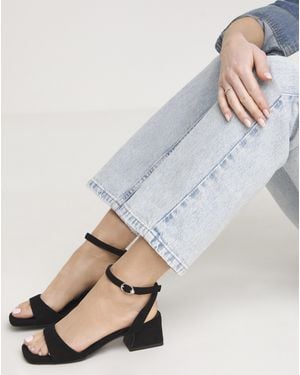 Simply Be Barely There Low Block Heel Standard - Blue