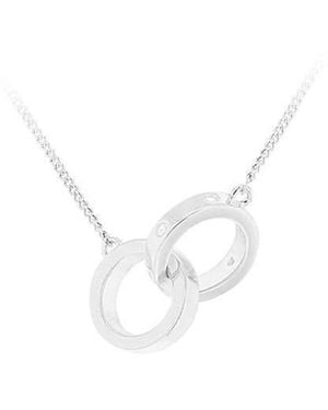 iJewel Sterling Cz Linked-Rings Necklace - White