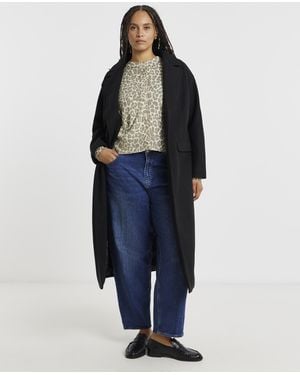 Simply Be Midaxi Faux Wool Coat - Blue
