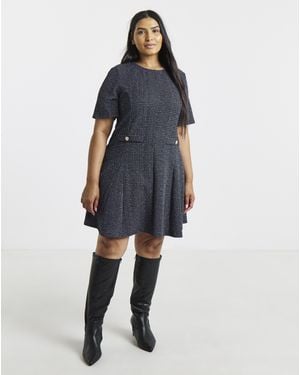 Simply Be Metallic Thread Mini Dress - Blue