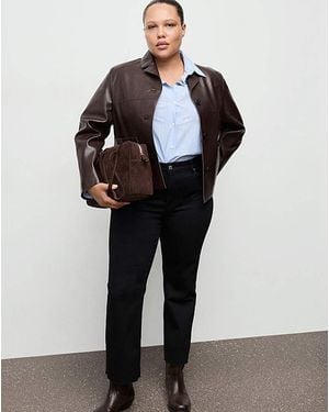 Mango Faux Leather Jacket - Black