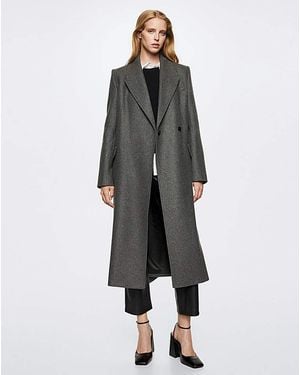 Mango Paris Lapel Collar Coat - Grey