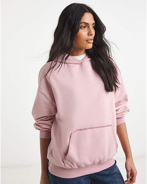 Simply Be Whipstitch Hoodie - Pink