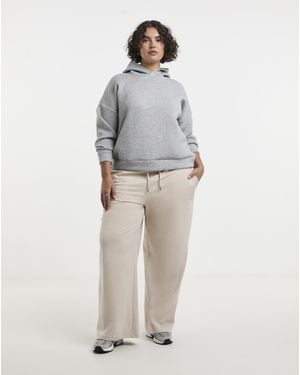 Simply Be Reverse Loop Back Joggers - White