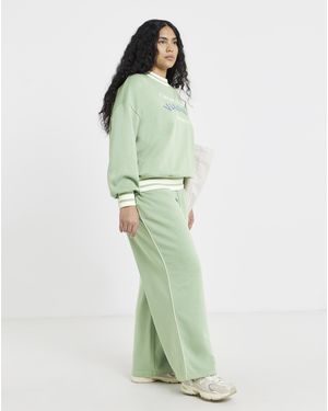Simply Be Sport Trim Wide Leg Joggers - Green