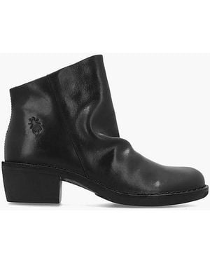 Fly London Muke Leather Ankle Boots - Black