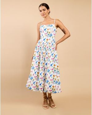 Little Mistress Lm Floral Balloon Midaxi - Blue