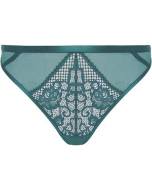 Figleaves Opal Lace Thong - Blue