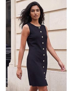 Roman Roman Knitted Pinafore Dress - Blue