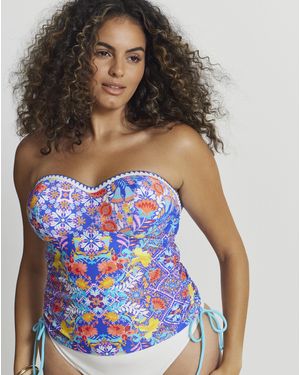 Figleaves Frida Bandeau Tankini Top - Blue