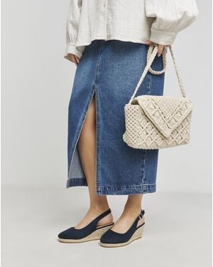 JD Williams Slingback Wedge Espadrilles E Fit - Blue