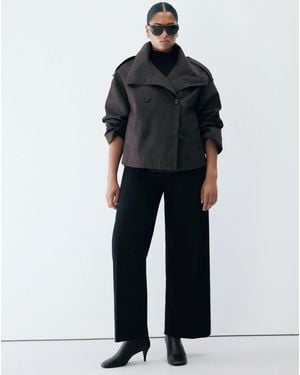 Mango High-Waisted Wide Leg Jeans - Black