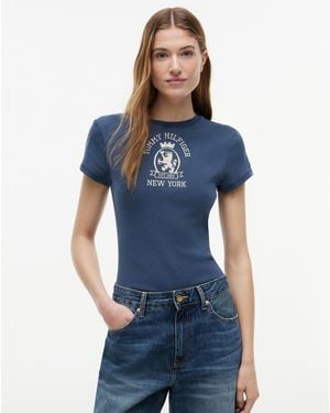 Tommy Hilfiger Garment Dye Crest Tee - Blue