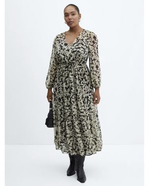 Mango Floral Print Midi Dress - White