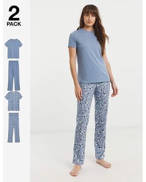 JD Williams Value 2 Pack Pj Set - Blue