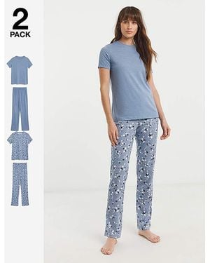 JD Williams Value 2 Pack Pj Set - Blue