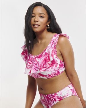 Figleaves Figleaves Fiji Ruffle Detail Bikini Top - Red
