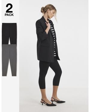 Simply Be 2 Pack Cropped Jersey Leggings - White