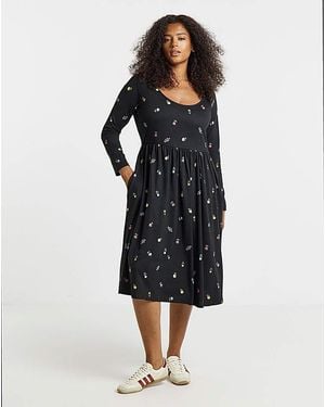 Simply Be Scoop Neck Pocket Midi Dress - Black