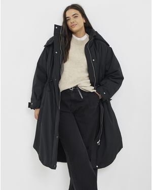 Simply Be Fleece Lined Padded Parka Coat - Blue