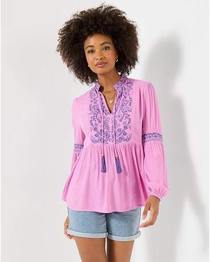 Joe Browns Essential Embroidered Summer Tunic Top - Pink