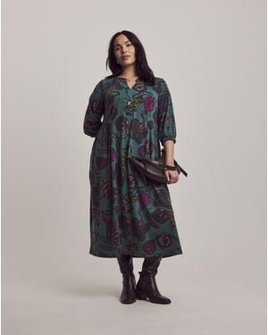 Julipa Petite Button Detail Midi Dress - Blue