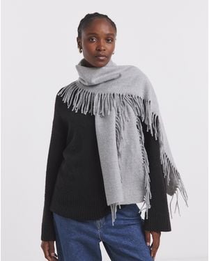 JD Williams Fringe Detail Midweight Scarf - Blue