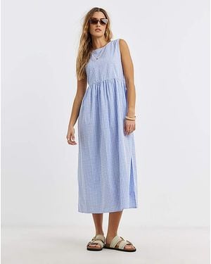 Pieces Bibby Sl Ankle Woven Dress - Blue