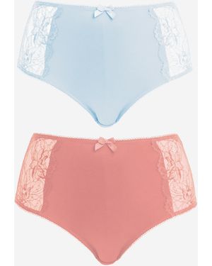 Pretty Secrets 2 Pack Ella Lace Knickers - Blue