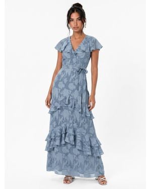 Anaya with love Anaya Burnout Fabric Maxi Dress - Blue