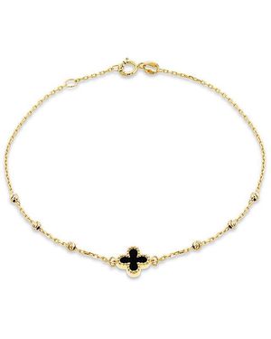 iJewel 9Ct Onyx Petal Bracelet - Metallic