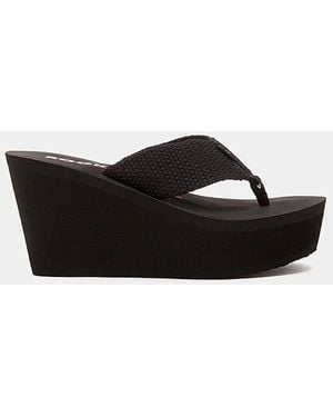 Rocket Dog Toe Post Wedge Sandals - Black