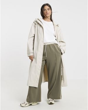 Simply Be Longline Rubberised Raincoat - Natural
