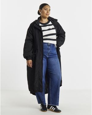 Simply Be Pocket Detail Parachute Parka - Blue