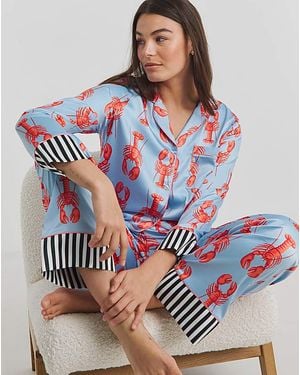 Chelsea Peers Lobster Stripe Pj Set - Blue
