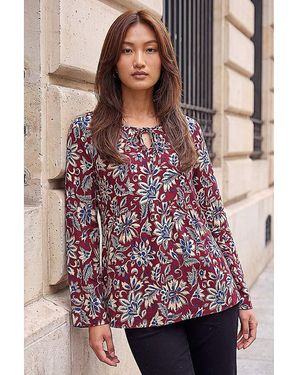 Roman Roman Floral Soft Touch Top - Red