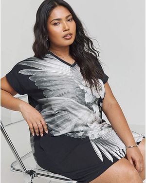 Religion Aviate Floral V-Neck Dress - Grey
