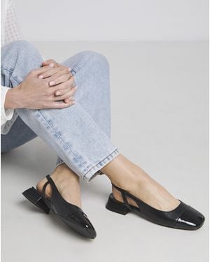 Simply Be Slingback Toe Cap Shoes Wide Fit - Grey