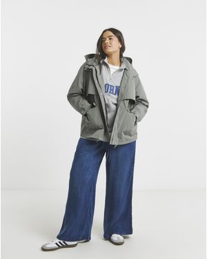 Simply Be Short Storm Flap Parka - Blue