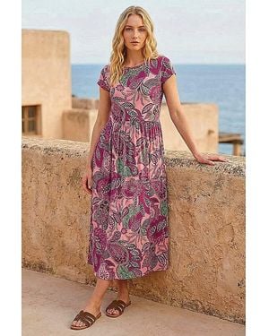 Roman Roman Paisley Short Sleeve Midi Dress - Multicolour